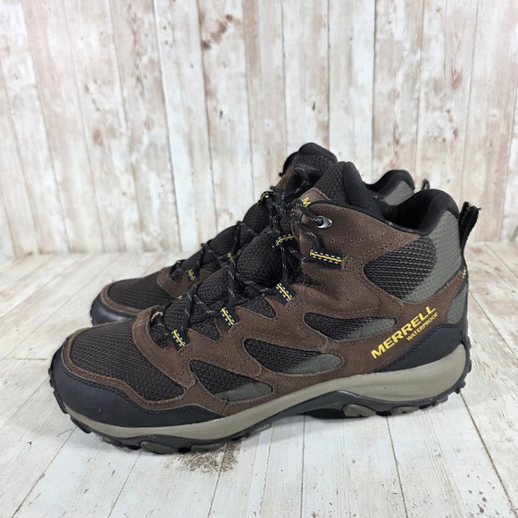 Merrell Alverstone Waterproof Hiking Boots Mens 13 Brown Black J135557 Mid Top main image 7